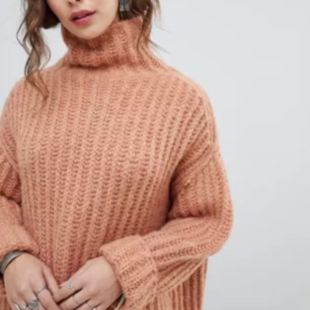 Free People Fluffy Fox Oversized chunky high neck sweater